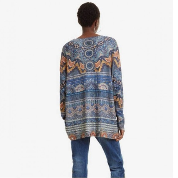 DESIGUAL size small Paisley abstract long sleeve, NWOT - Picture 4 of 12